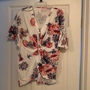 2/$15 Oversized twist front blouse